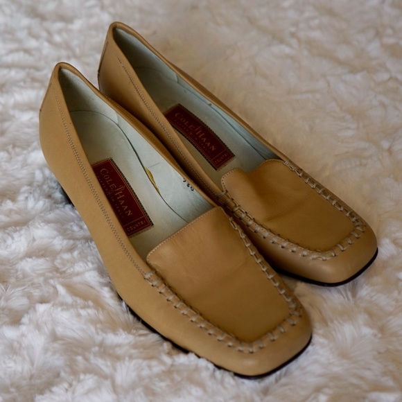 Vintage Cole Haan Country - Loafer slip on block style heel - 90s - Beige 7 - Picture 2 of 8